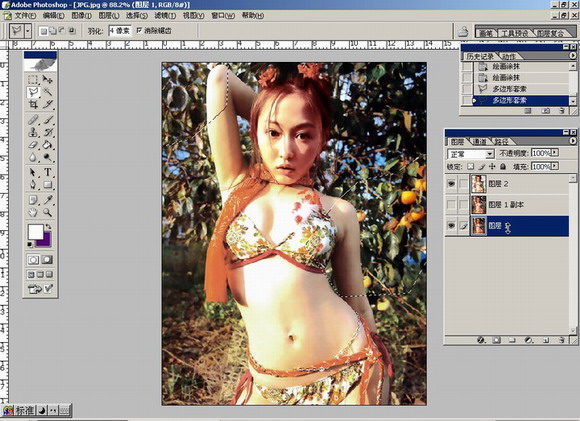 PHOTOSHOP打造美女绘画效果