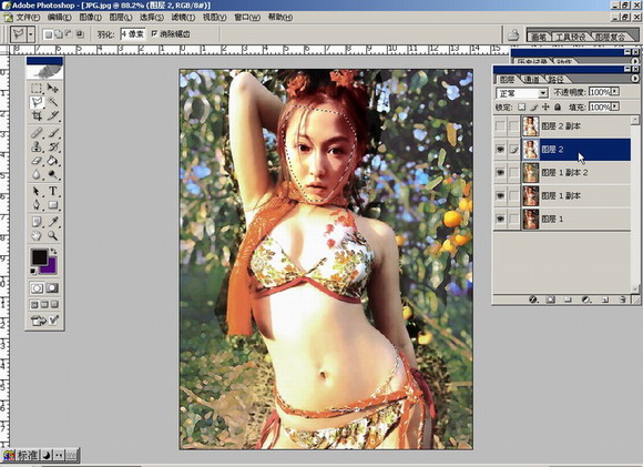 PHOTOSHOP打造美女绘画效果