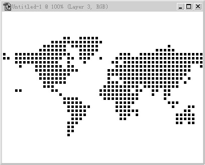 Photoshop制作数码点阵世界地图
